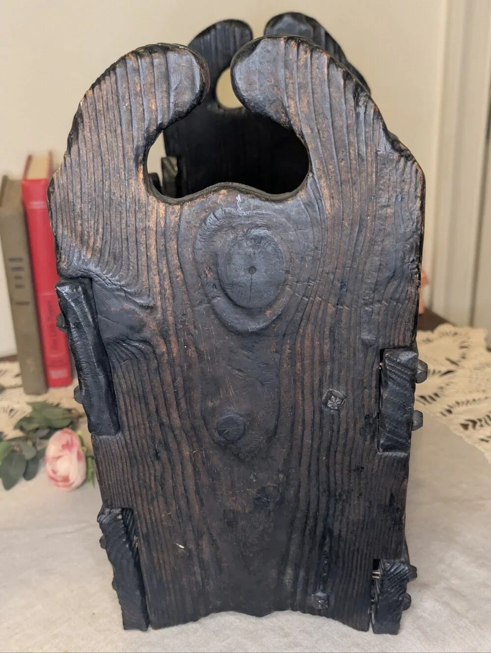 Rustic Gothic Wooden Wine Rack Castlecore Jewelry Organizer Display